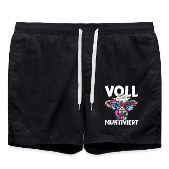 Cow Fully Muhtived - Swim Trunks - black - Front - AI Model Male 185 light (185cm)