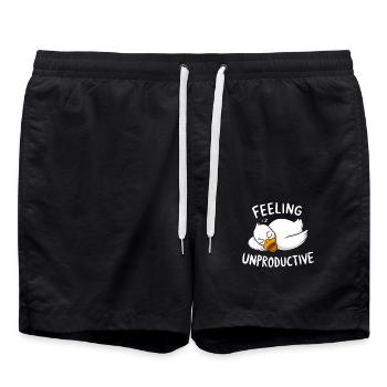 Feeling Unproductive Relaxing Duck - Swim Trunks - black - Front - AI Model Male 185 light (185cm)