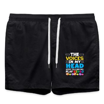 Voices in the head say game bingo - Swim Trunks - black - Front - AI Model Male 185 light (185cm)