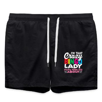 I'm the crazy bingo lady you're asked about - Swim Trunks - black - Front - AI Model Male 185 light (185cm)