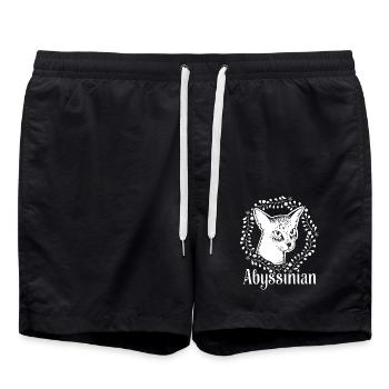 Abyssinian Cat Abyssinian Cat Vintage - Swim Trunks - black - Front - AI Model Male 185 light (185cm)
