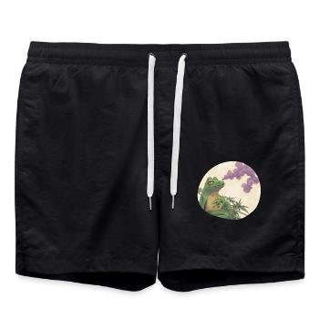 Prince grenouille fumeur d’herbe : Stoned Quak - Short de bain - noir - Devant - AI Model Male 185 light (185cm)