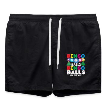 Boules de bingo Joie de Noël - Short de bain - noir - Devant - AI Model Male 185 light (185cm)