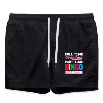Vollzeit Oma Teilzeit Bingo Champion - Badeshorts - Schwarz - Vorne - AI Model Male 185 light (185cm)