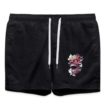 Monster durchbricht die Wand – Horror-Design - Badeshorts - Schwarz - Vorne - AI Model Male 185 light (185cm)
