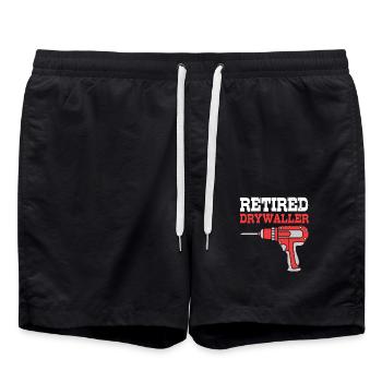 Construction site drywall assembly fitter - Swim Trunks - black - Front - AI Model Male 185 light (185cm)