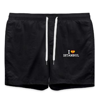 I Love Istanbul Cool Wrong Flag Spain Lover Pun - Swim Trunks - black - Front - AI Model Male 185 light (185cm)