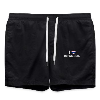 I Love Istanbul Cool Wrong Flag Thailand Lover Pun - Swim Trunks - black - Front - AI Model Male 185 light (185cm)