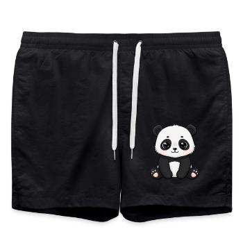Animal Cartoon Panda - Swim Trunks - black - Front - AI Model Male 185 light (185cm)