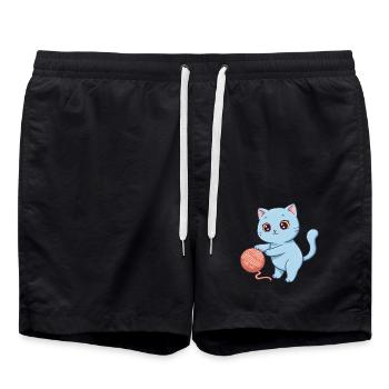 Animal dessin animé Kid Chat - Short de bain - noir - Devant - AI Model Male 185 light (185cm)