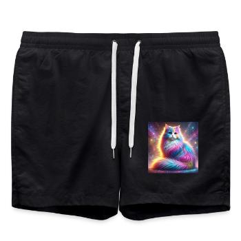 Chat magique de la galaxie dans l’univers - Short de bain - noir - Devant - AI Model Male 185 light (185cm)