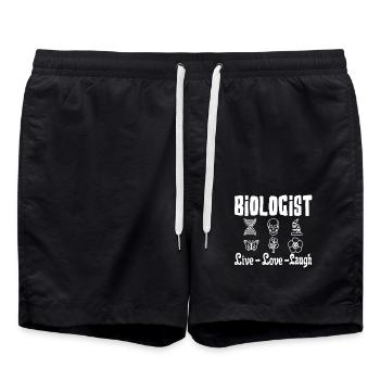 Biologist Live Love Laugh - Swim Trunks - black - Front - AI Model Male 185 light (185cm)