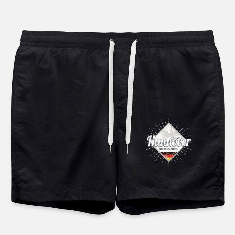 Hanovre Ville Allemagne Rétro Basse-Saxe - Short de bain - noir
