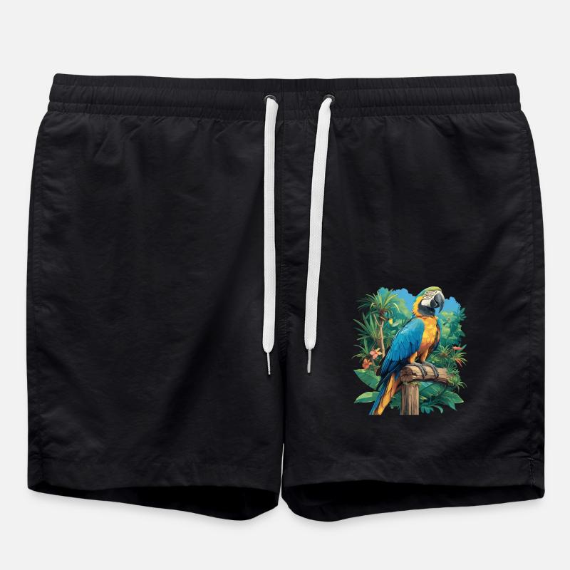 Parrot Parrot Parrot - Swim Trunks - black