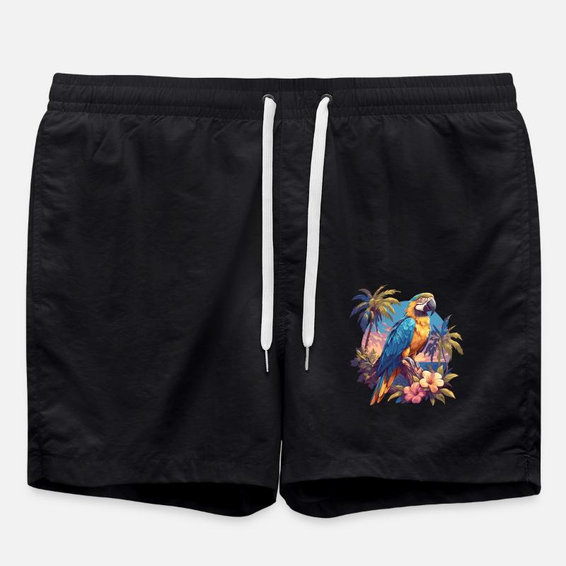 Parrot Parrot Parrot - Swim Trunks - black