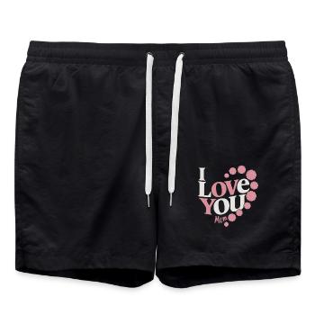 Mom I Love You Mom Saying Mom - Swim Trunks - black - Front - AI Model Male 185 light (185cm)