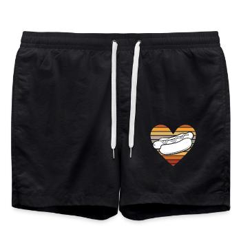 Retro Heart Amateur de hot-dogs - Short de bain - noir - Devant - AI Model Male 185 light (185cm)