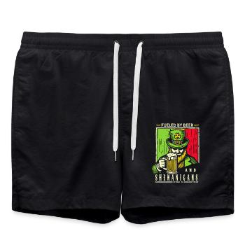 Saint-Patrick Chapeau drôle Bière Trèfle Fun - Short de bain - noir - Devant - AI Model Male 185 light (185cm)