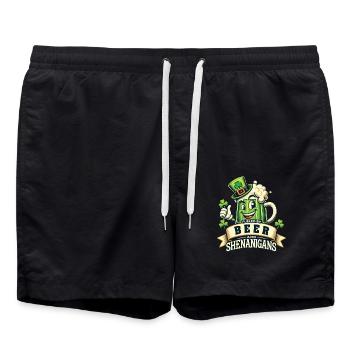 St. Patrick's Day Bier Und Streiche Spaß - Badeshorts - Schwarz - Vorne - AI Model Male 185 light (185cm)