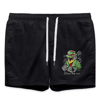 Saint-Patrick Gamer trèfle et dehors - Short de bain - noir - Devant - AI Model Male 185 light (185cm)