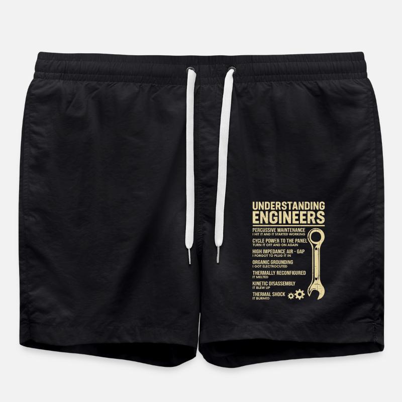 UNDERSTANDING ENGINEERS - Swim Trunks - black