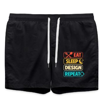 Architekt - Badeshorts - Schwarz - Vorne - AI Model Male 185 light (185cm)