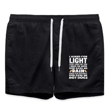 Hot Dog Liebhaber Spruch Gott Gab Mir - Badeshorts - Schwarz - Vorne - AI Model Male 185 light (185cm)