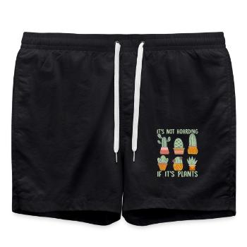 It's Not Hoarding If It's Plants Botanical Gardeni - Badeshorts - Schwarz - Vorne - AI Model Male 185 light (185cm)