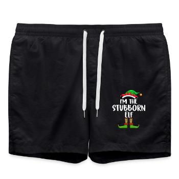 I'm The Stubborn Elf Shirt Matching Family - Badeshorts - Schwarz - Vorne - AI Model Male 185 light (185cm)