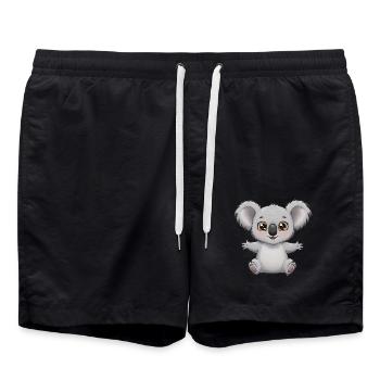 Tier Cartoon Koala - Badeshorts - Schwarz - Vorne - AI Model Male 185 light (185cm)