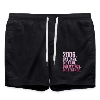2006 Jahr Frau Mythos Legende Geburtstag - Badeshorts - Schwarz - Vorne - AI Model Male 185 light (185cm)