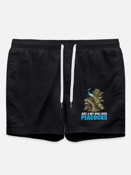 Pfaue Pfau - Badeshorts - Schwarz