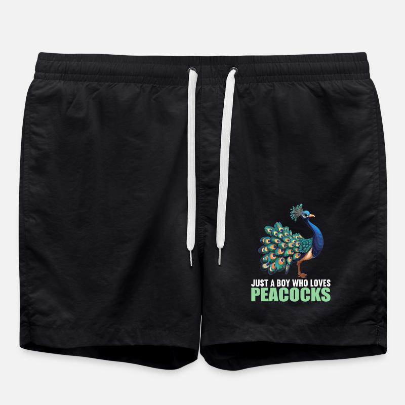 Pfaue Pfau - Badeshorts - Schwarz