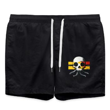 Crâne avec tentacules et drapeau - Short de bain - noir - Devant - AI Model Male 185 light (185cm)