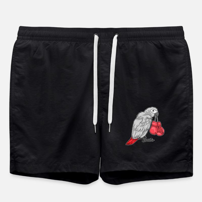 Papagei Boxer Boxhandschuhe Boxen - Badeshorts - Schwarz