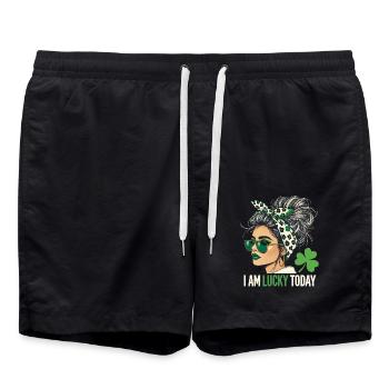 La Saint-Patrick J’ai de la chance aujourd’hui Design - Short de bain - noir - Devant - AI Model Male 185 light (185cm)