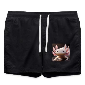 Mignon axolotl - Conception amusante d’amphibien - Short de bain - noir - Devant - AI Model Male 185 light (185cm)