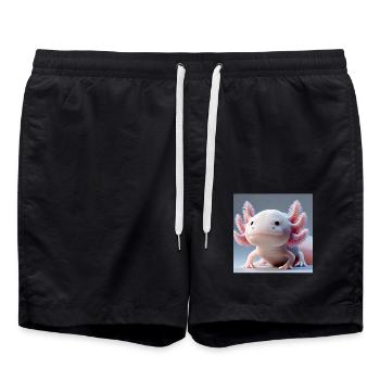 Cute Axolotl - Drôle de créature aquatique - Short de bain - noir - Devant - AI Model Male 185 light (185cm)