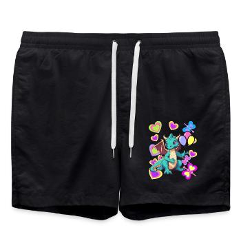 Dragon Dragon Enfant Enfants Anniversaire - Short de bain - noir - Devant - AI Model Male 185 light (185cm)