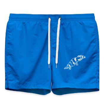 Blue Tongue Skink Floral Pattern - Swim Trunks - cobalt blue - Front