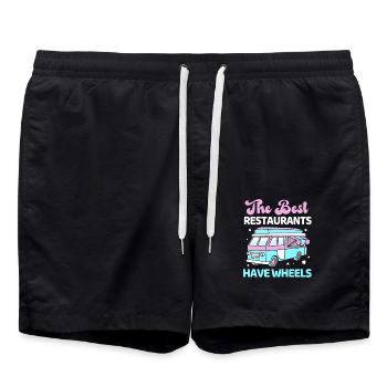 Snack Food Truck - Swim Trunks - black - Front - AI Model Male 185 light (185cm)