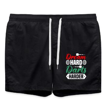 Dart Dartspieler Dartspiel Herren - Badeshorts - Schwarz - Vorne - AI Model Male 185 light (185cm)