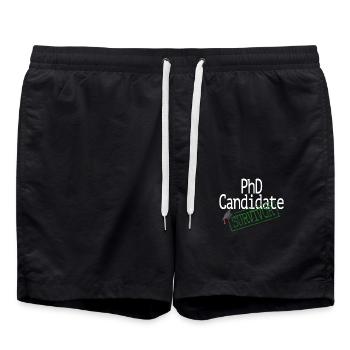 Doctorate / PhD Candidate Survivor / Dr - Swim Trunks - black - Front - AI Model Male 185 light (185cm)