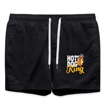Roi du hot-dog pour les amateurs de hot-dogs - Short de bain - noir - Devant - AI Model Male 185 light (185cm)