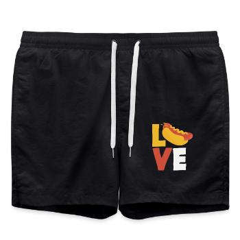Hot Dog Lover Love for Hot Dog Fans - Swim Trunks - black - Front - AI Model Male 185 light (185cm)