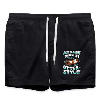 Otter Style für einen Otter Fan - Badeshorts - Schwarz - Vorne - AI Model Male 185 light (185cm)