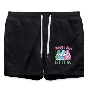 Garden Gnome Costume Gnomes & Let It Go Gnome - Swim Trunks - black - Front - AI Model Male 185 light (185cm)