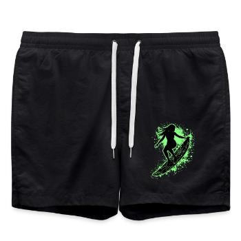 Stylish Surfer Surfing Surfer Surfer - Swim Trunks - black - Front - AI Model Male 185 light (185cm)