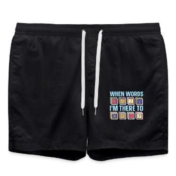 Speech Therapy When Words Fail Speech Pathology - Badeshorts - Schwarz - Vorne - AI Model Male 185 light (185cm)