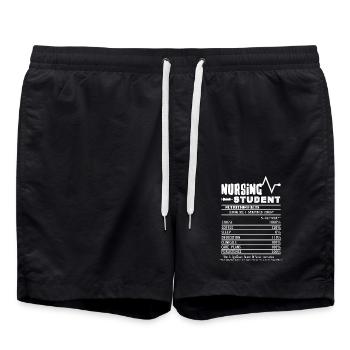 Nursing Student Nursing Student Nutrition Facts - Swim Trunks - black - Front - AI Model Male 185 light (185cm)